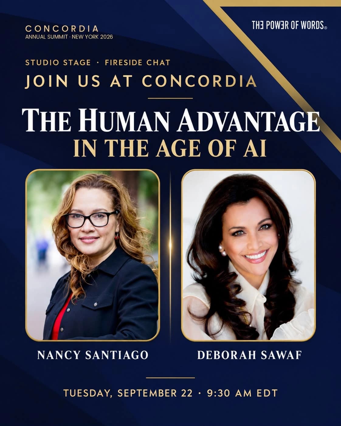 Concordia Annual Summit — The Human Advantage in the Age of AI, with Nancy Santiago and Deborah Sawaf